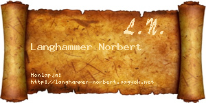 Langhammer Norbert névjegykártya