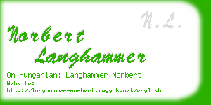 norbert langhammer business card